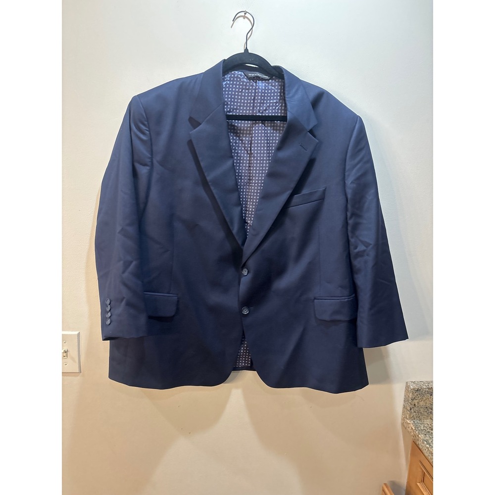 Coppley Mens Navy Blue 100% Wool 2 Button Blazer Sport Coat Size 52S M71888 - Picture 9 of 10